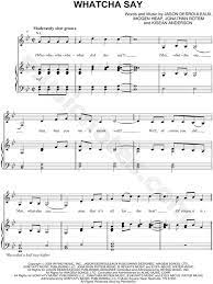 Jason Derulo Whatcha Say Sheet Music In G Minor Transposable Download Print Sku Mn0080502