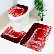 Descubre la mejor forma de comprar online. Amazon Com Juego De 3 Alfombrillas De Bano De Navidad Juego De Alfombrillas De Bano Alfombras De Bano Antideslizantes Alfombrilla De Contorno Cubierta De Inodoro Para Decoraciones De Navidad