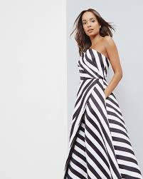 Strapless Striped Dress Black Dresses Ted Baker Strapless Striped Dress Striped Dress Designer Outfits Woman