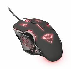 trust gaming gxt 108 rava mouse da gioco nero pulsante selezione velocita 600 2000 dpi ciclo colori multi led rivestimento gaming maus gaming maus