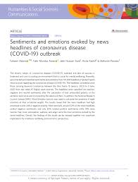 Dm will ensure strict action i covid norms flouted i cnn news18. Pdf Sentiments And Emotions Evoked By News Headlines Of Coronavirus Disease Covid 19 Outbreak