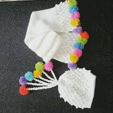 Renkli Ponponlu Atki Bere Takimi Baby Knitting Patterns Orgu Modelleri Tig Isleri