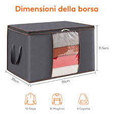 Lifewit 6 Pezzi Scatole per Vestiti, Contenitori Organizer Armadio per  Piumoni, Scatola trasloco, Buste Pieghevole per Indumenti, Coperte,  Biancheria da Letto, Grigio : Amazon.it: Casa e cucina