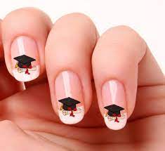 20 Nail Art Decals Transfers Stickers 647 Graduation Hat And Scroll Ebay Fashion Horse Nail Art Horse Nails Graduation Nails