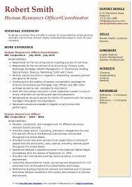 In line with the above responsibilities, the senior protection officer should possess previous working experience in a complex idp operation with a. Human Resources Officer Resume Samples Qwikresume