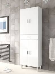 Complete your bathroom stuff with this small white cabinet to make your bathroom more decorative. Rimini Tall Bathroom Cupboard White Gloss