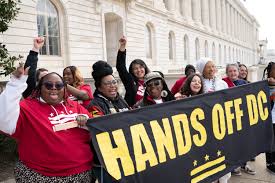 At Rep. Clyde's office, statehood advocates say 'hands off DC'