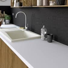 Credence Stratifie Geom Noir Blanc H 64 Cm X L 300 Cm Credence Stratifie Credence Cuisine Cuisine Noire Et Bois
