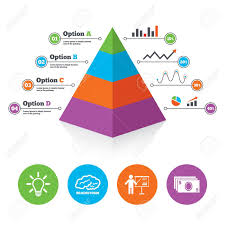 pyramid chart template presentation billboard brainstorm icons