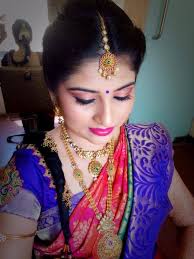 Traditional Southern Indian Bride Wearing Bridal Hair Saree And Jewellery Engagement Look Makeup By Swank St Bridal Silk Saree Saree Wedding Bridal Makeover