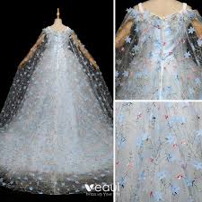 Weitere ideen zu bandeau kleid, glockenrock, zuckerkleber. Elegante Himmelblau Madchenkleider 2017 Ballkleid Spitze Applikationen Bandeau Armellos Hof Schleppe Kleider Fur Hochzeit