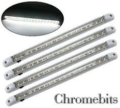 4 X Marine White Led 12 Volt Interior Strip Lamp Light Bar Boat Motorhome Ebay