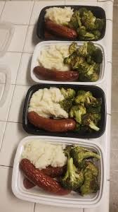 This is one of my very favorite soups, especially in winter: Hot Links Mashed Potatoes And Roasted Broccoli For Lunch Dinner On These Fri Mon Shifts Mealprepsunday