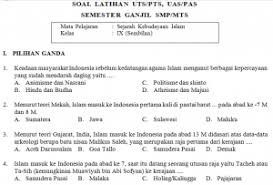 Soal Uas Pas Ski Smp Mts Kelas Ix Terbaru Dapat Didownload Pendidikangratis Id