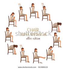 Round Vector Illustration Of Chair Sun Salutation Positions Woman In Suit Doing Yoga At Work Office Worker Do Chair Yoga Sequence Chair Yoga Yoga For Seniors