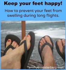 Reduce the discomfort of swollen ankles with these tactics before, during and after your flight. How To Prevent Your Feet From Swelling During Long Flights Tammy Blomsterberg Long Flights Feet Long Flight Tips