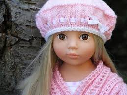 Eyelet Beret Knitting Pattern for 18" Dolls: American Girl, Gotz (PDF  Pattern)