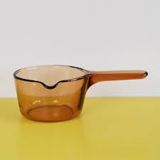 Vintage Vision Corning Pan Amber Glass Saucepan Retro Etsy Amber Glass Corning Glass Pan
