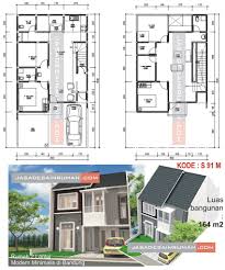 90 m2 luas lahan : Rumah 2 Lantai Modern Minimalis Di Bandung Jasa Desain Rumah