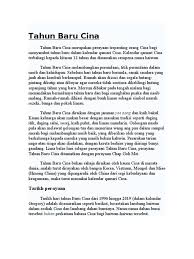 Adat dan pantang larang tahun baru cina. Tahun Baru Cina