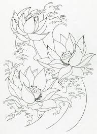 Lotus Flowers With Water Waves Y Tưởng Hinh Xăm Hinh Xăm Nhật Hinh Xăm Hoa Sen