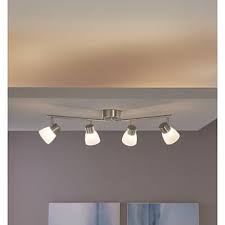 Allen Roth Sawyer 4 Light 35 8 In Brushed Nickel Dimmable Led Track Bar Fixed Track Light Kit Lowes Com In 2021 Track Lighting Kits Track Lighting Track Lighting Kitchen