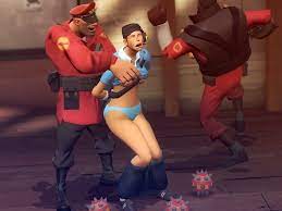 1girls 2boys breasts demoman female femscout male nipples panties  rape scout scout (team fortress 2) soldier soldier (team fortress 2) team  fortress 2 underwear 