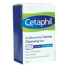 Triclosan 0.3g in 100g labeler: Buy Cetaphil Antibacterial Cleansing Bar 127g From Aster Online Genuine Products Best Value