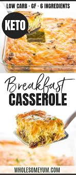 A Gluten Free Low Carb Breakfast Casserole Recipe With Sausage And Cheese Just 6 In 2020 Breakfast Recipes Casserole Low Carb Breakfast Casserole Low Carb Breakfast