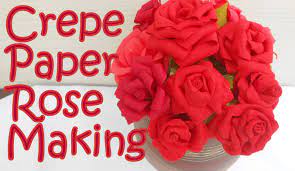 Diy How To Make Crepe Paper Rose Flower Paper Roses Crepe Paper Roses Crepe Paper