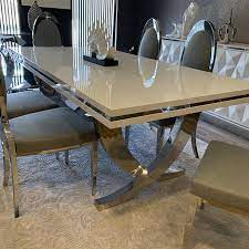 Bm191652 round steel base dining table with beveled glass top silver and appliancesconnection $ 1157.99. Stainless Steel Table Base Steel Table Legs Dining Table Etsy Stainless Steel Dining Table Steel Table Legs Steel Table Base