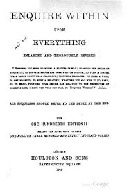 Enquire Within Upon Everything Home Economics Free Text Economics