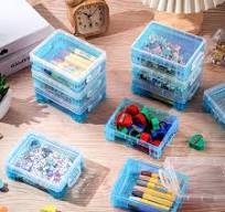 Amazon.com : Suzile 12 Pcs Plastic Clear Crayon Box with Lids Stackable  Blue Crayon Organizer Storage Holder Container Bulk Hard Pencil Case for ...