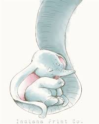 Instant Printable Image Wall Art 4 Sizes Sleeping Dumbo Etsy Disney Fan Art Disney Drawings Disney Art