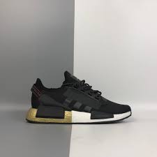 Adidas originals nmd r1.v2 'carbon shock yellow' black blue fx4147 men's size 11. Adidas Nmd R1 V2 Black Metallic Gold For Sale Hoop Jordan