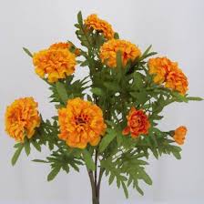 The scented flowers are hermaphrodite (have both male and female organs). Silk Marigold Bush Orange Artificial Flowers