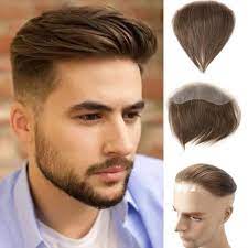 Amazon.com : Lordhair Hairline Toupee Frontal Hairpiece，Mens Toupee 100%  European Hair System V-Shape Human Hair,Natural Hairline Replacement  System,6 * 1.5 inch hairline toupee for Men Light Brown 7 : Beauty &  Personal Care