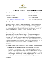 Read faster by reading ideas instead of just words. Pdf Teaching Reading Goals And Techniques