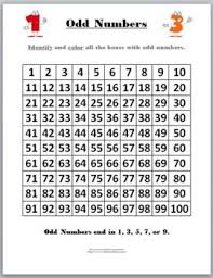 odd and even number charts and student worksheets numbers