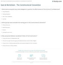 The Constitutional Convention Worksheet Worksheet List