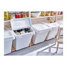 sortera recycling bin with lid white 16 gallon ikea laundry room storage shelves storage bins with lids small laundry room organization