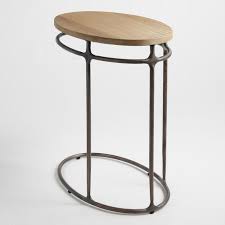 Wood And Metal Oval Laptop Table World Market Laptop Table Metal End Tables Affordable Living Room Furniture