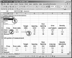 screenshot of a spacing calculator available for download