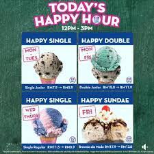 It is loved by the local as baskin robbins malaysia serves the best selection of ice cream. Baskin Robbins Happy Hour Promotion