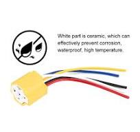 Ceramic 5-Pin Automotive Wiring Harness Relay Socket 30-100A ECA
