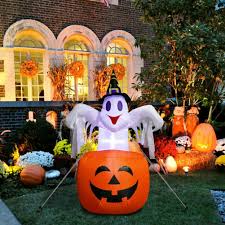 Tips for inflatable halloween decorations. Halloween Ghost Car Air Blown Inflatable Yard Lighted Pumpkin Blow Up Animated For Sale Online Ebay