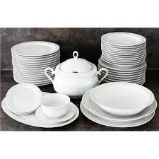 Service de vaisselle en porcelaine. Vaisselle En Porcelaine De Baviere Service Table Complet Pour 12 Personnes 44 Pieces Wave Cdiscount Maison