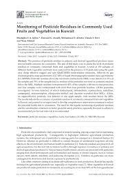 Pest control press releases, pest control articles and checklists. Pdf Monitoring Of Pesticide Residues In Commonly Used Fruits And Vegetables In Kuwait