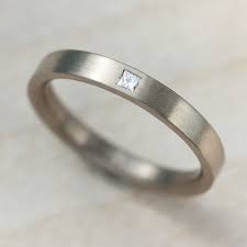 Narrow Flush Set Square Diamond Ring Square Engagement Rings Square Diamond Rings Square Wedding Rings