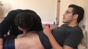 Birthday Boy Plays Video Games and Tops him while Making out